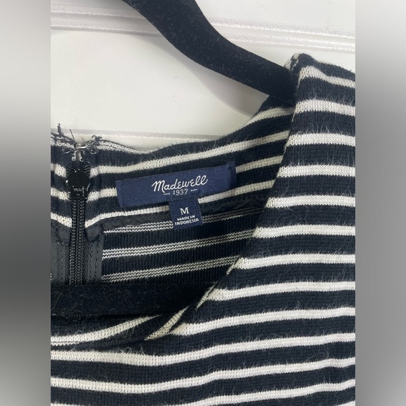 Madewell Black and White Gallerist Fit & Flare Striped Knitted Sweater Dress M - Picture 8 of 12
